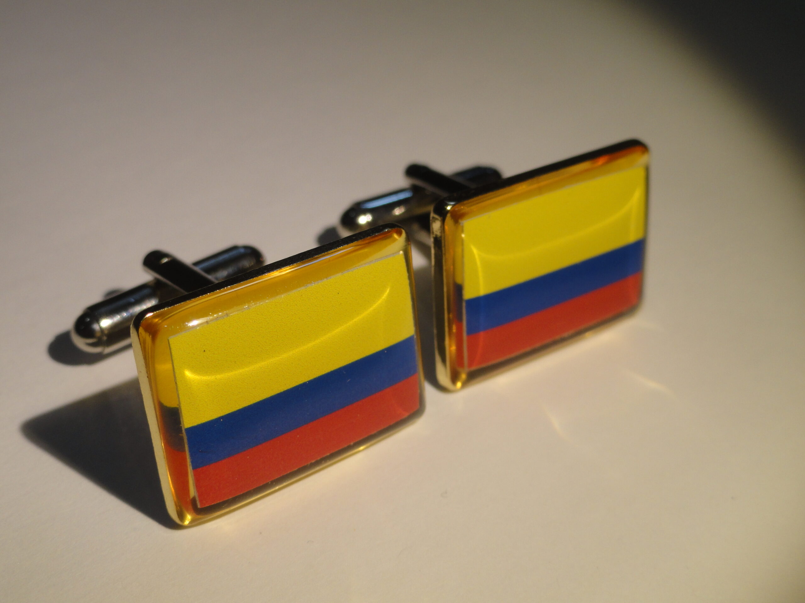 Colombia flag cufflinks with gift box Colombian Love Cufflinks