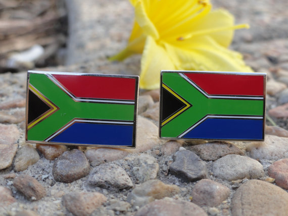 South Africa Flag Cufflinks Featured