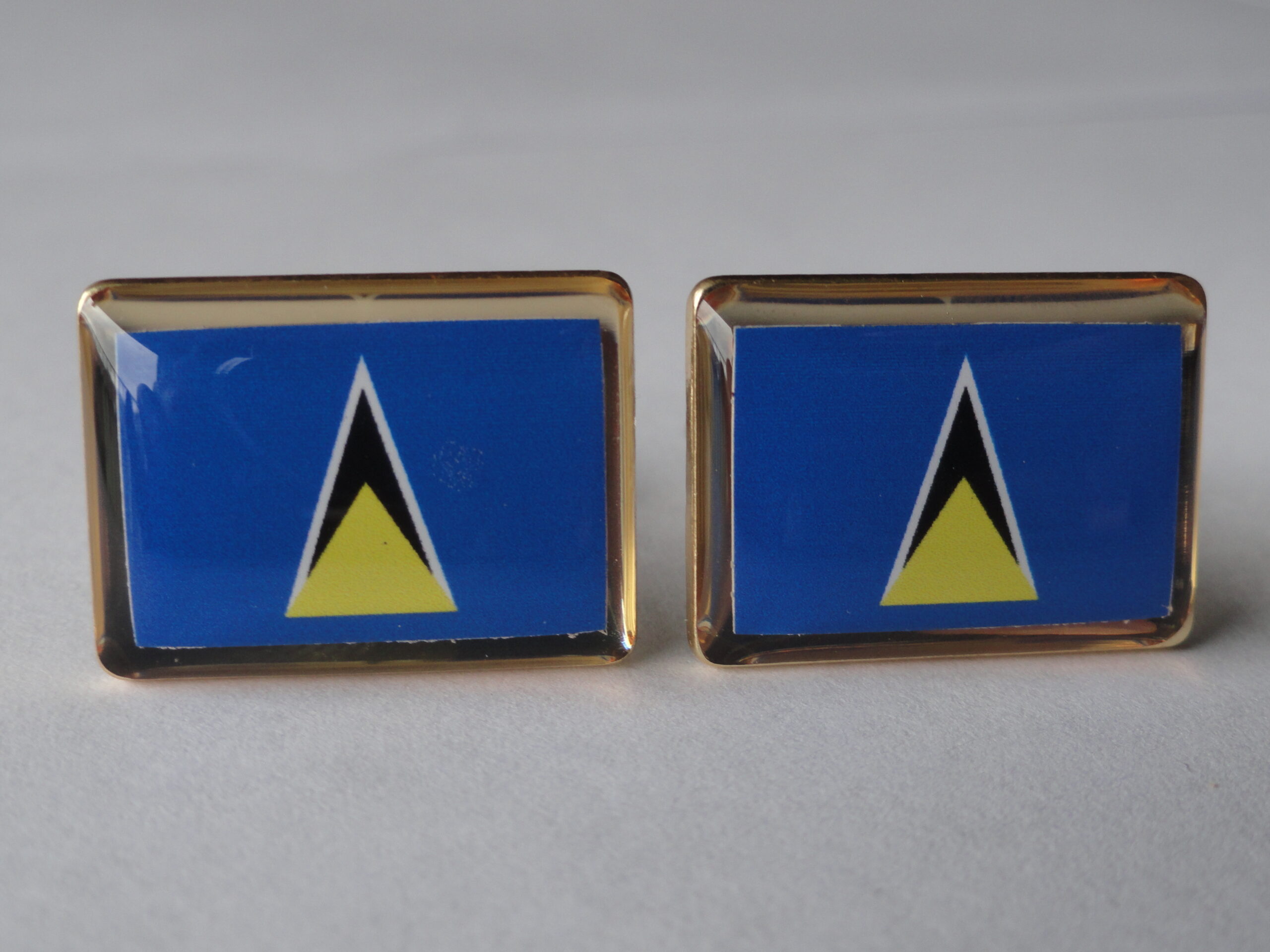 St. Lucia Flag Cuff links
