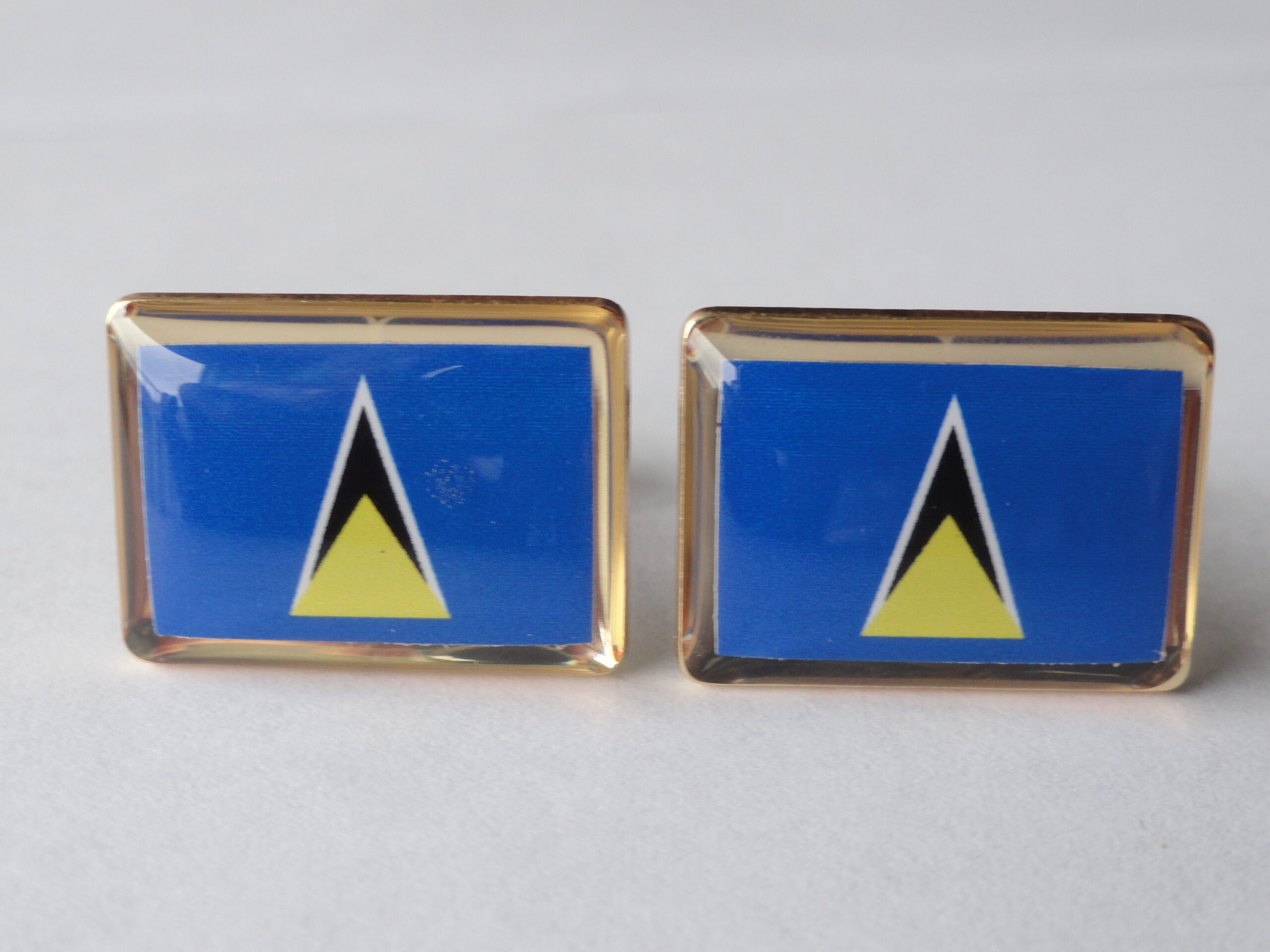 St. Lucia Flag Cufflinks Featured