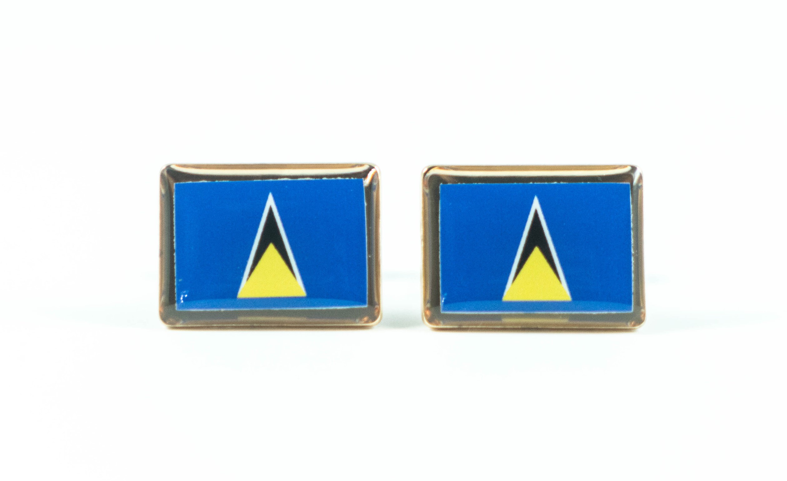 St. Lucia Flag Cufflinks Wedding Featured 1 S