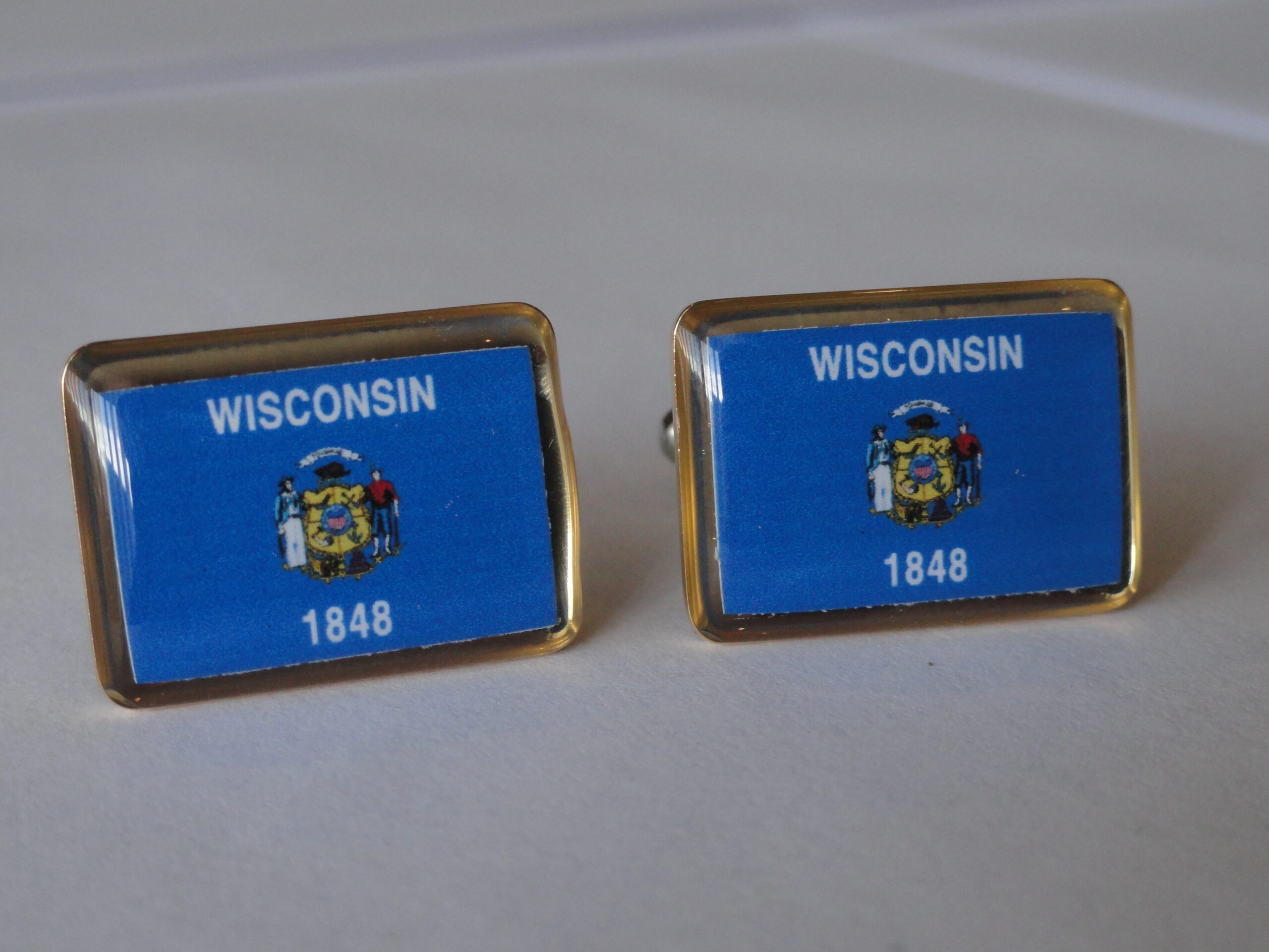 Wisconsin Flag Cuff Links