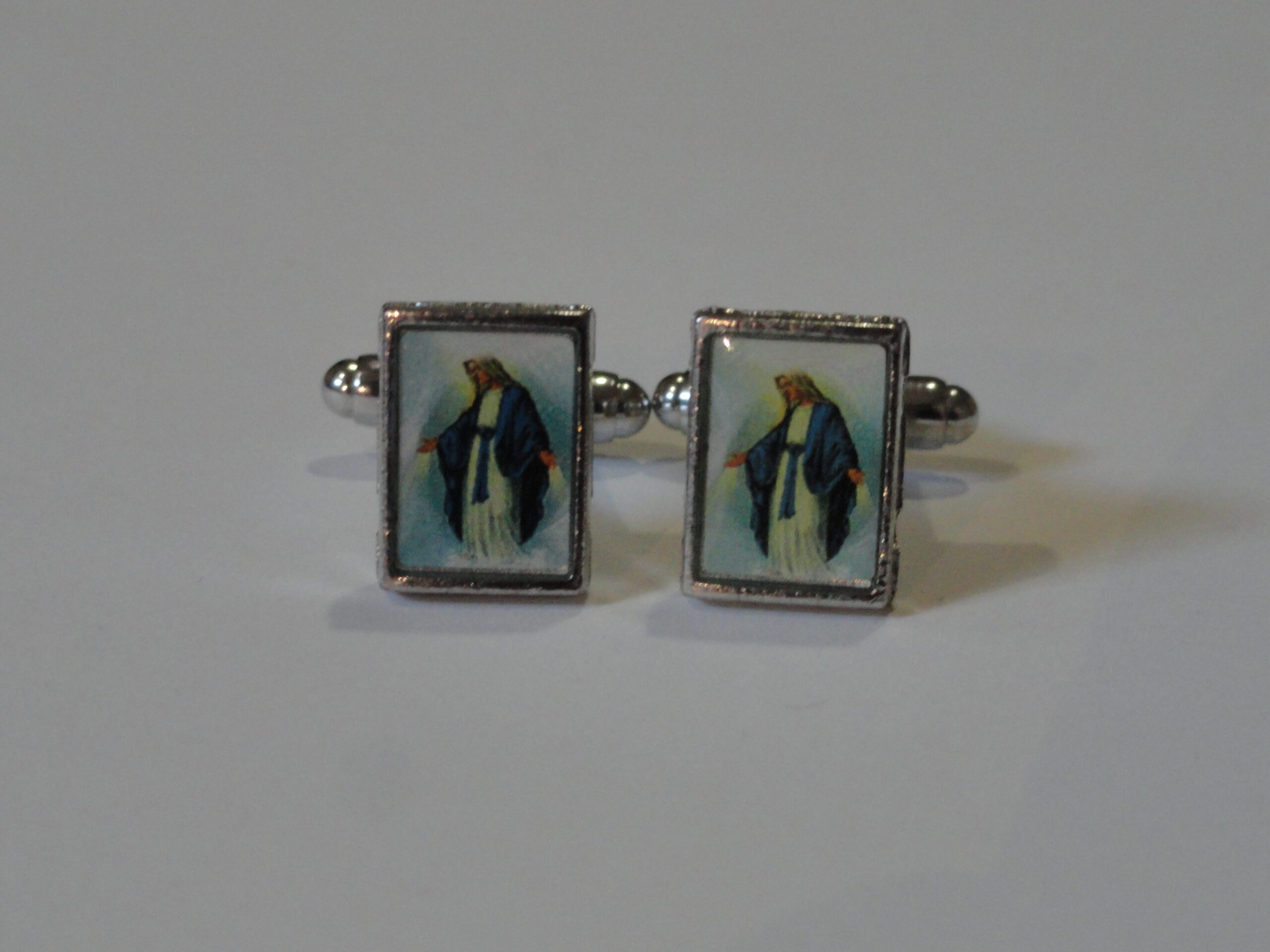 2 Virgin Mary Cufflinks Wedding Catholic