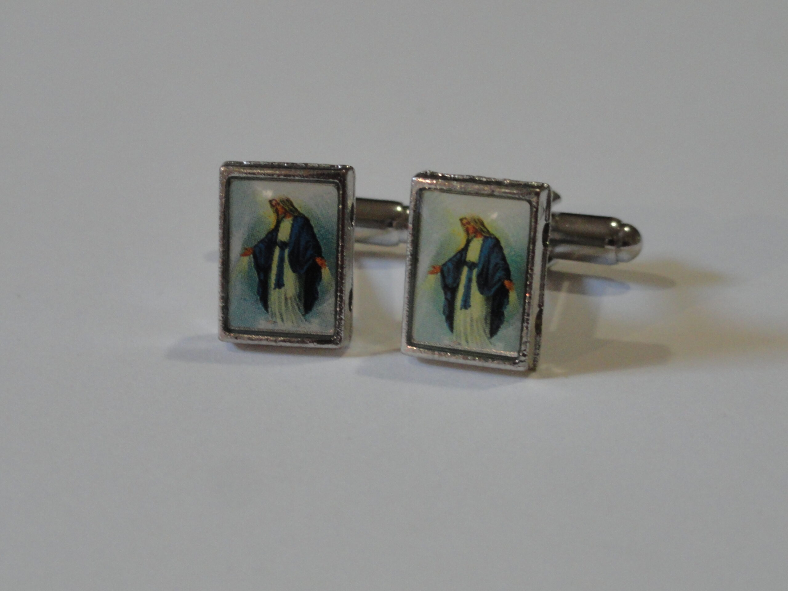 2 Virgin Mary Cufflinks Wedding Madonna