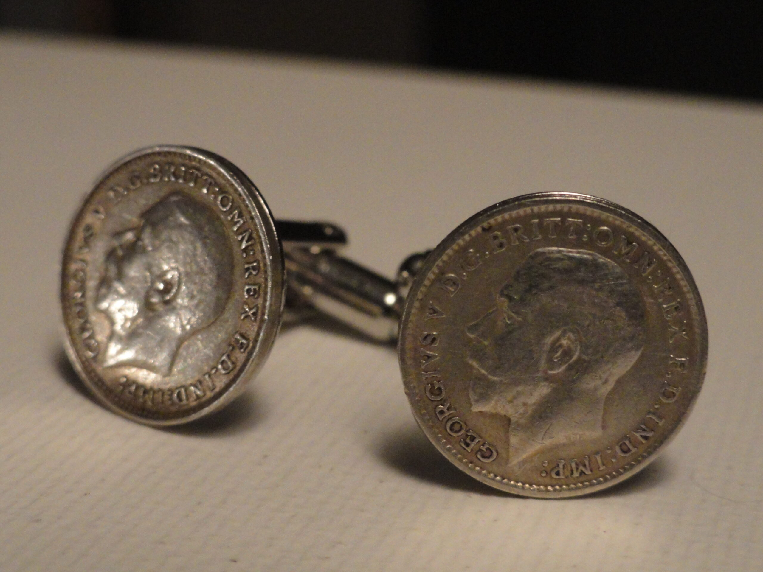 Sterling Silver British Threepence Coin Cufflinks Wedding K Featured