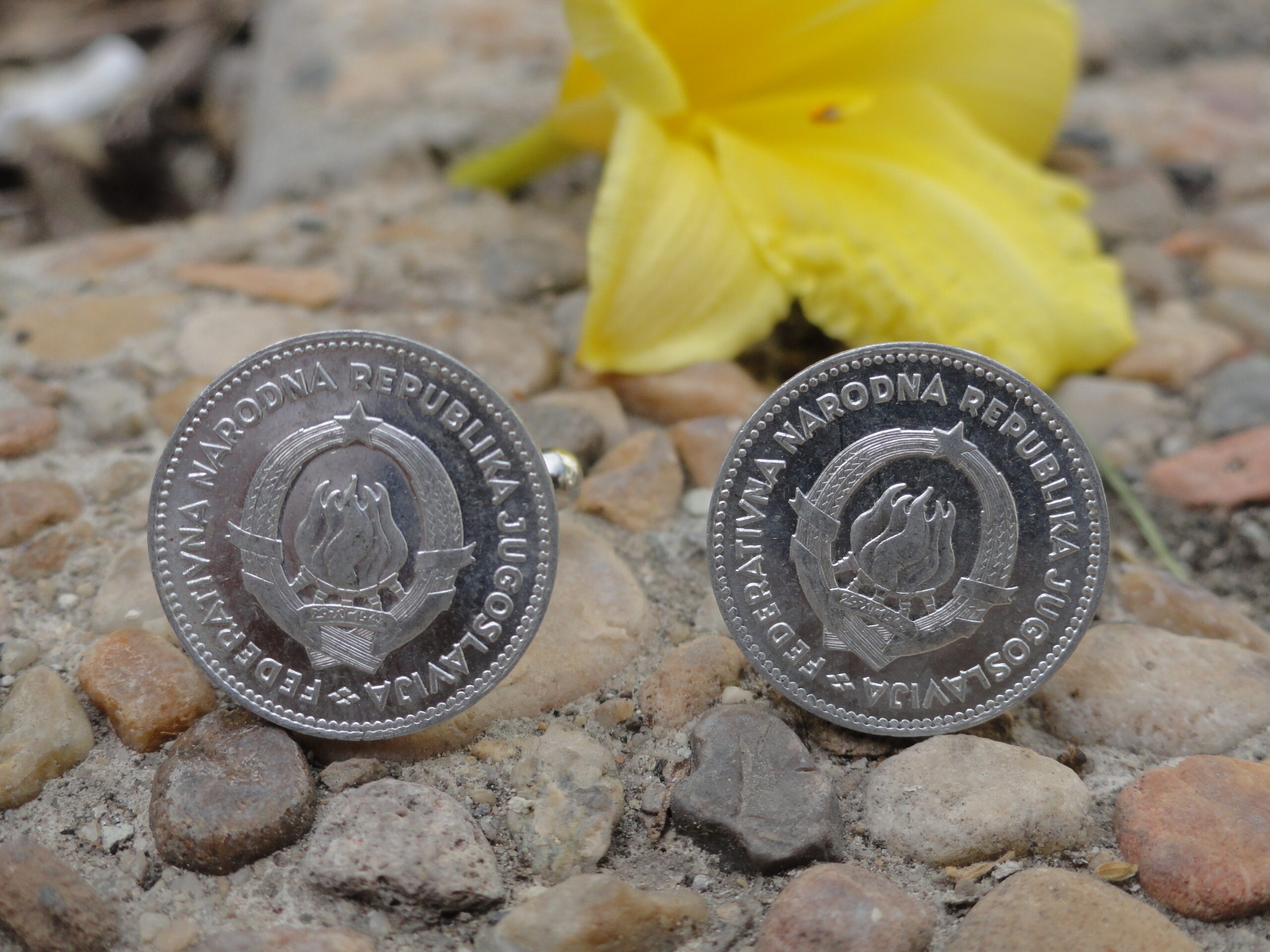 Yugoslavian 50 Para Coin Cufflinks Wedding K Featured