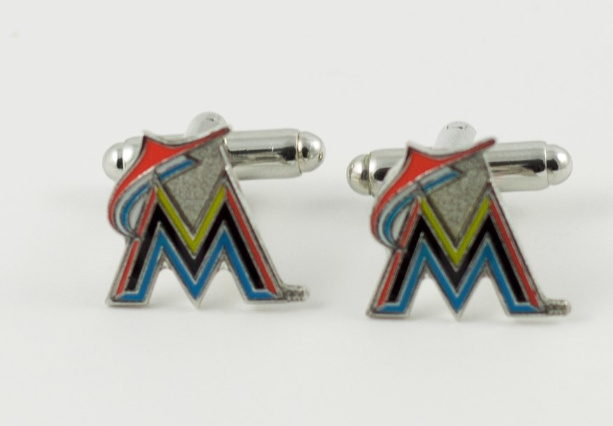 Miami Marlins Cufflinks Wedding K Featured MLB