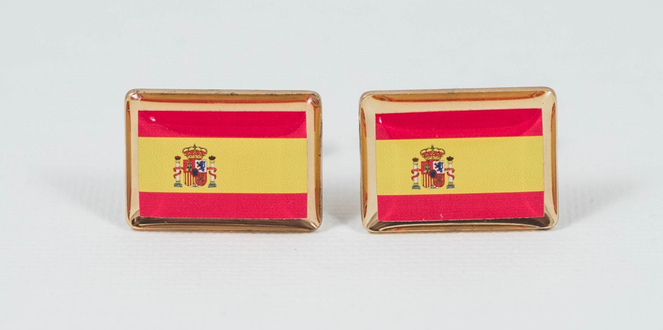 Spanish Flag Cufflinks, Lapel Pin, Tie Bar Loud Cufflinks