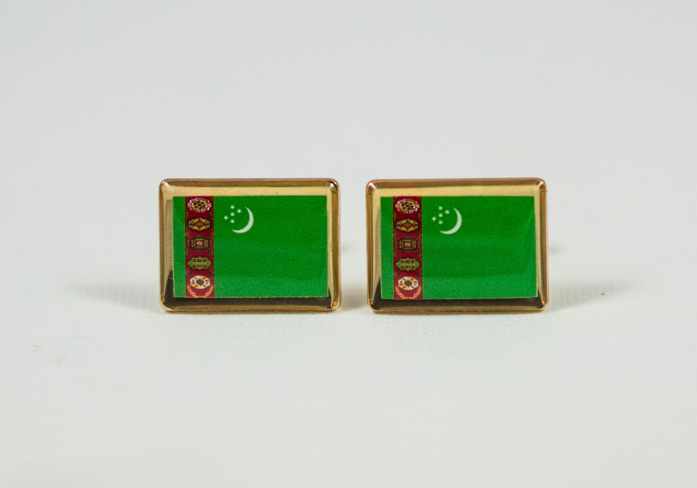 Turkmenistan Turkmen Flag Cufflinks Wedding S Front