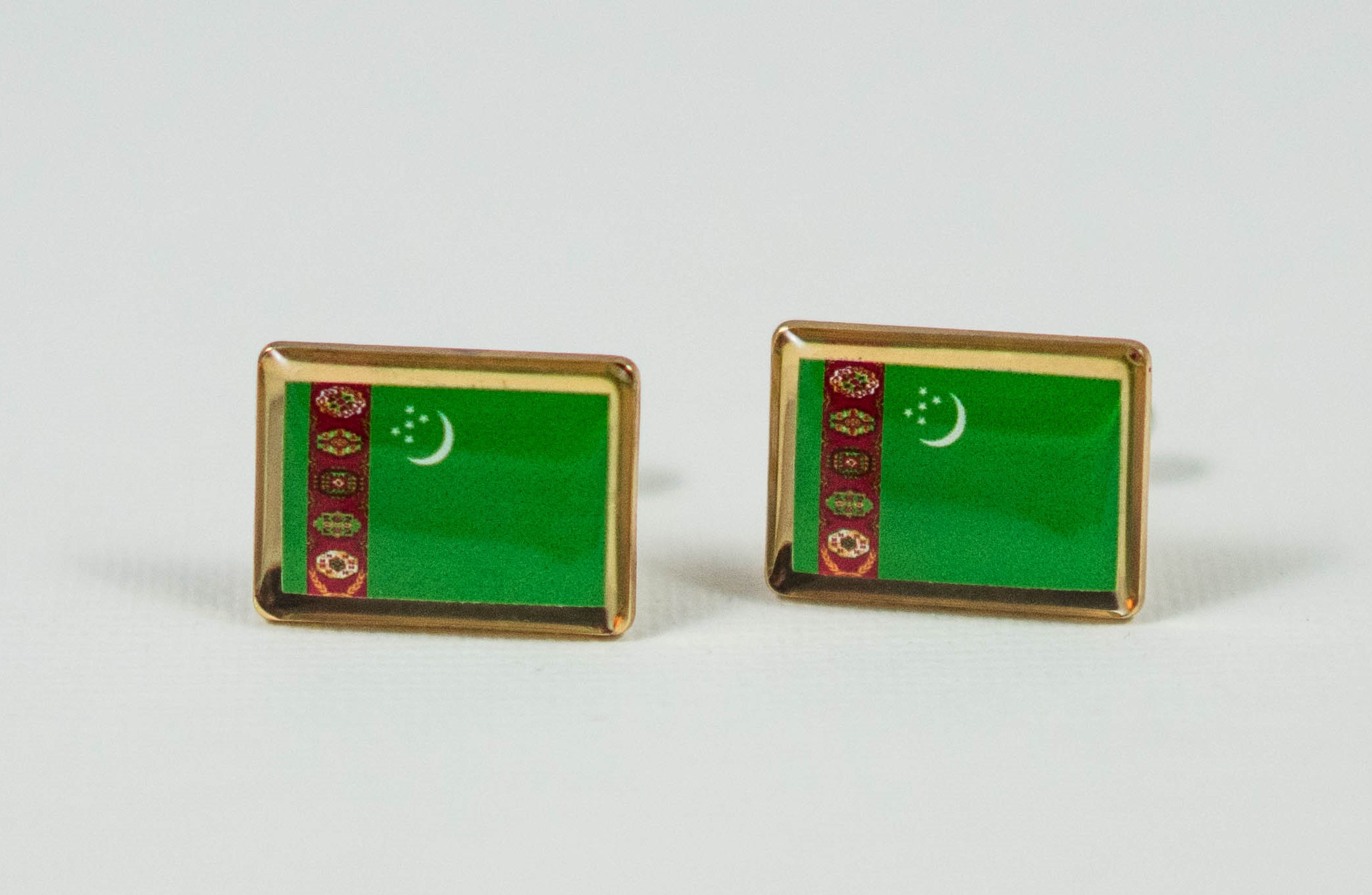 Turkmenistan Turkmen Flag Cufflinks Wedding S