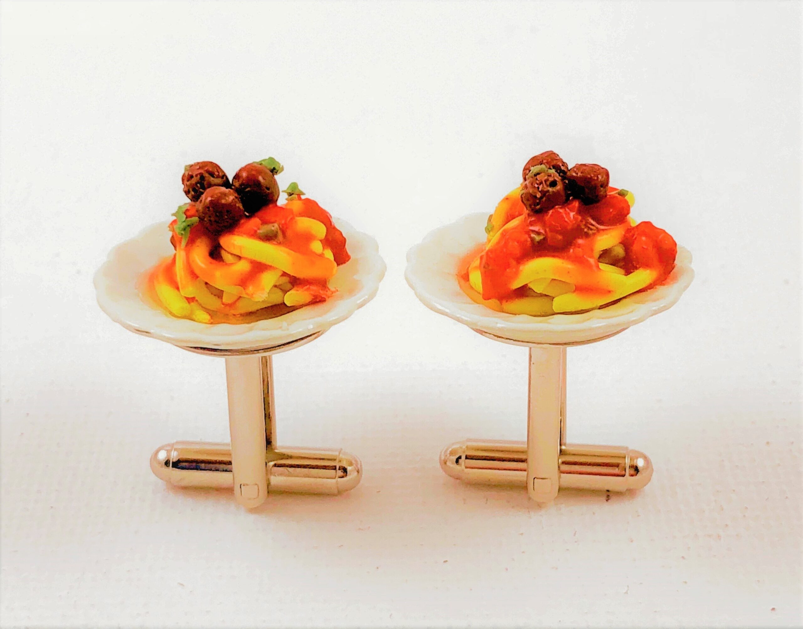 Spaghetti Italian Food Pasta Noodle Cute Novelty Cufflinks Wedding N Featured
