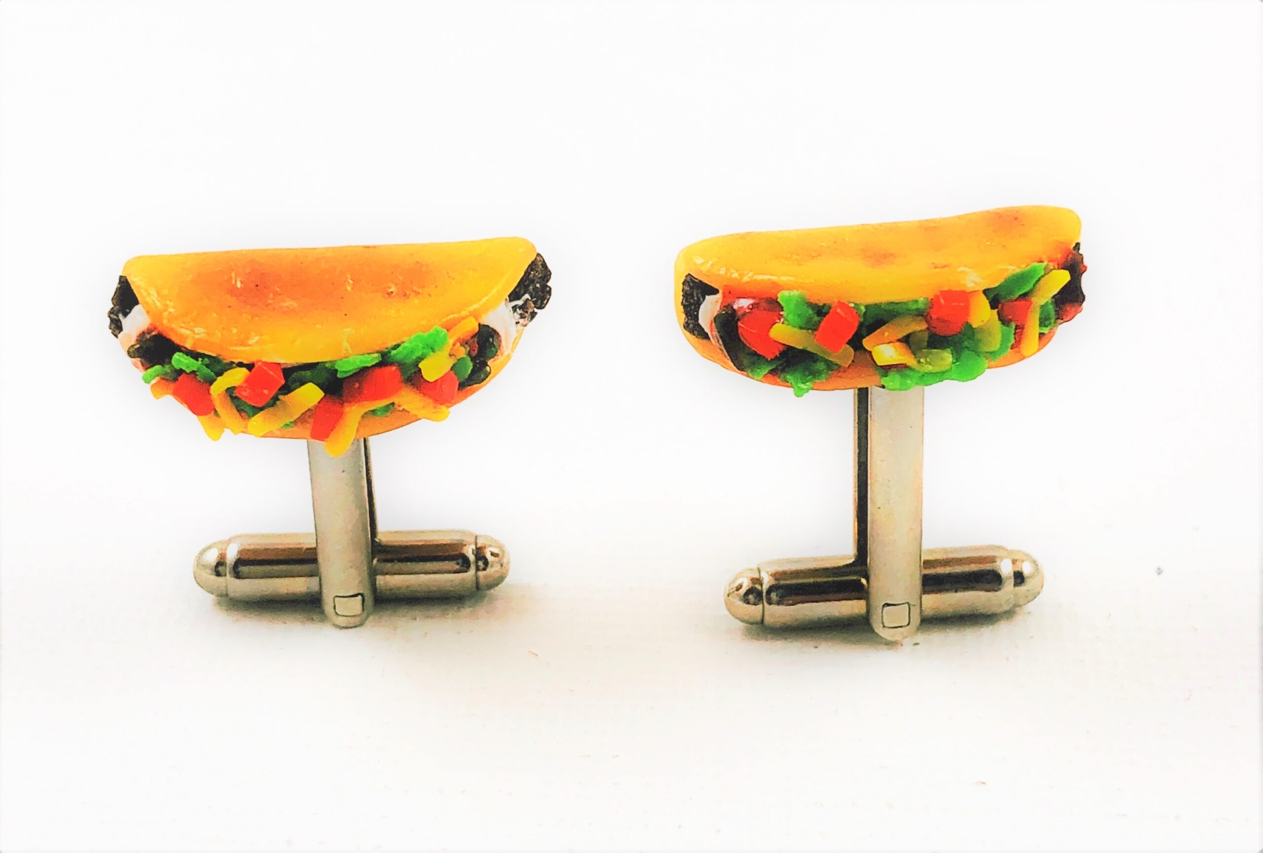 Corn Taco Mexican Food Cufflinks Wedding N