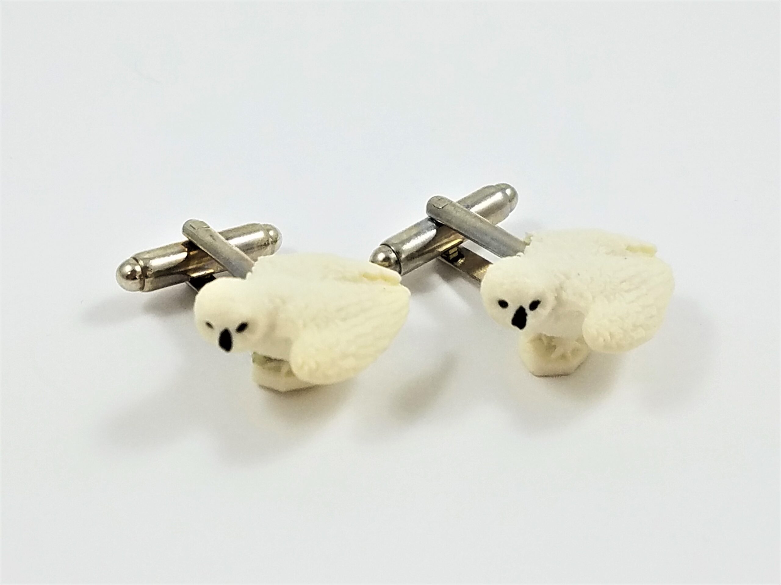 Snowy Owl Cufflinks Wedding Groomsmen Nature Animals Zoo Wildlife Bird Top